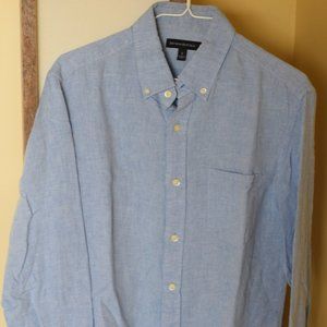 Banana Republic Men's Linen Dress Shirt, Light Blue